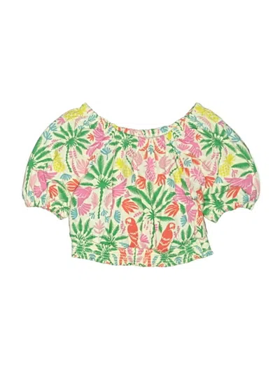 Pre-owned Mini Boden Kids' Short Sleeve Blouse In Pink