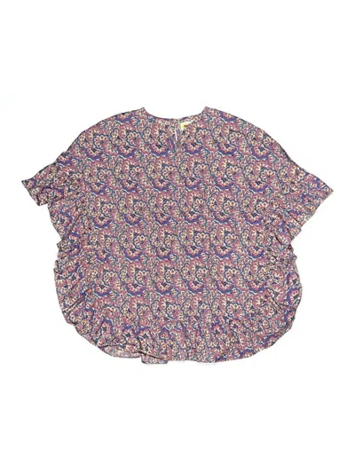 Pre-owned Mini Boden Kids' Short Sleeve Blouse In Purple