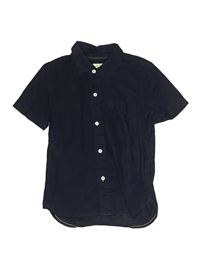 Pre-owned Mini Boden Kids' Short Sleeve Button Down Shirt In Blue
