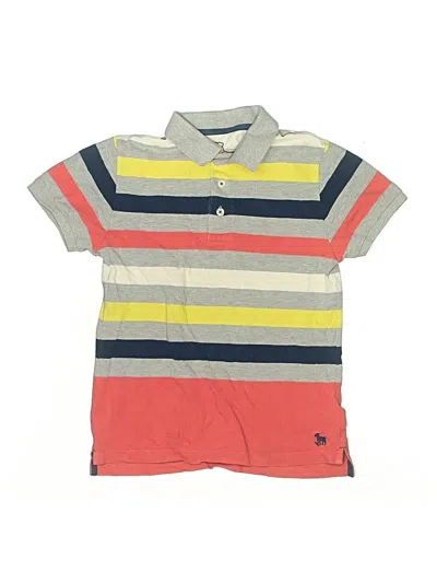 Pre-owned Mini Boden Kids' Short Sleeve Top Orange Collared Neckline Tops