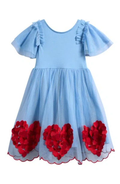 Mini Boden Kids'  Short Sleeve Tulle Dress In Blue