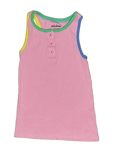 Pre-owned Mini Boden Kids' Sleeveless Top Pink Keyhole Neckline Tops