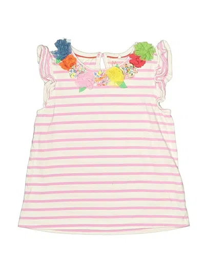 Pre-owned Mini Boden Kids' Sleeveless Top Pink Ruffles Neckline Tops