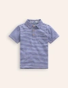 MINI BODEN Slubbed-Jersey Polo Shirt Sapphire Blue/ Vanilla Pod Boys Boden