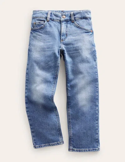 Mini Boden Kids' Straight Jeans Mid Wash Denim Boys Boden In Brown