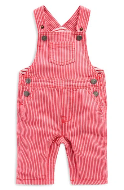Mini Boden Babies'  Stripe Cotton Overalls In Red