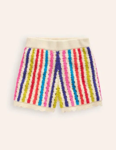 Mini Boden Kids' Stripe Knitted Shorts Multi Stripe Girls Boden