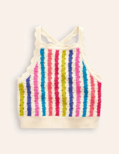 Mini Boden Kids' Stripe Knitted Top Multi Stripe Girls Boden