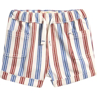 Mini Boden Babies'  Stripe Stretch Cotton Shorts In Multi