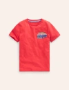 MINI BODEN Superstitch Logo T-Shirt Jam Red Campervan Girls Boden