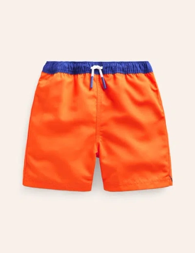 Mini Boden Kids' Swim Shorts Mandarin Tiger Boys Boden In Orange