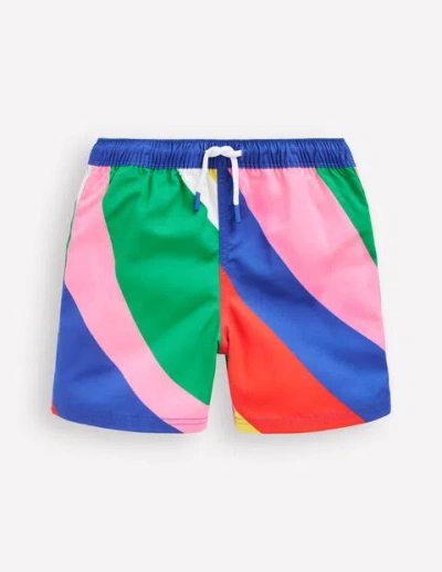Mini Boden Kids' Swim Shorts Multi Rainbow Swirl Boys Boden