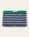 Mini Boden Swim Trunks Navy Blue/white Boys Boden In Navy Blue/white