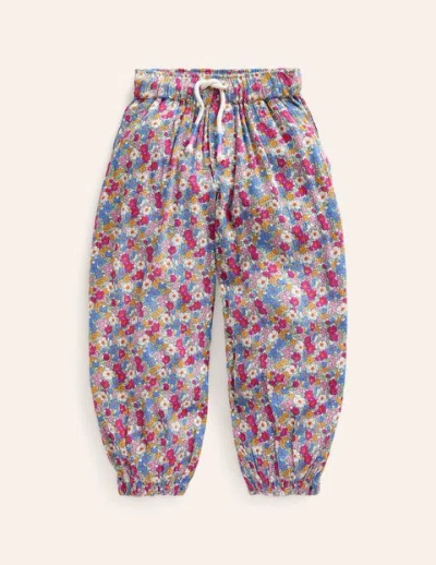 Mini Boden Kids' Tapered Vacation Pants Festival Pink Nautical Floral Girls Boden