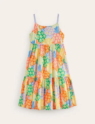 Mini Boden Kids' Tiered Twirly Sundress Multi Rainbow Daisies Girls Boden