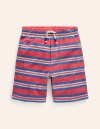 MINI BODEN Towelling Sweat Shorts Jam Red/ Cabana Blue Stripe Boys Boden