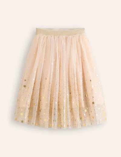 Mini Boden Kids' Tulle Metallic Ombre Skirt Sandpiper Gold Star Girls Boden