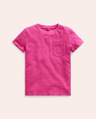 Mini Boden Kids' Washed Slub T-shirt Amazing Pink Girls Boden