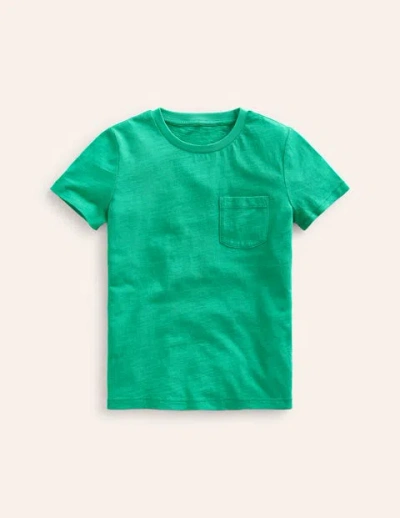 Mini Boden Kids' Washed Slub T-shirt Jade Green Girls Boden