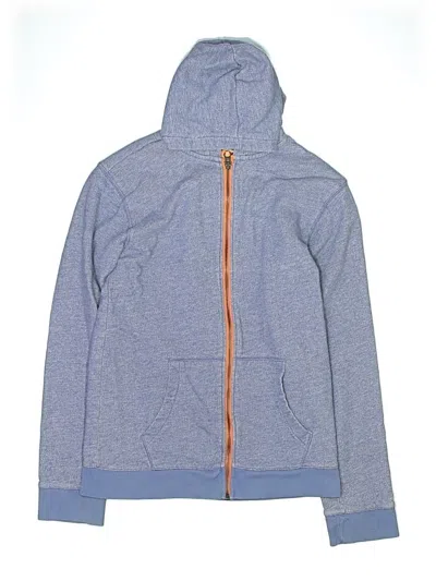Pre-owned Mini Boden Kids' Zip Up Hoodie In Blue