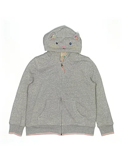 Pre-owned Mini Boden Kids' Zip Up Hoodie In Gray