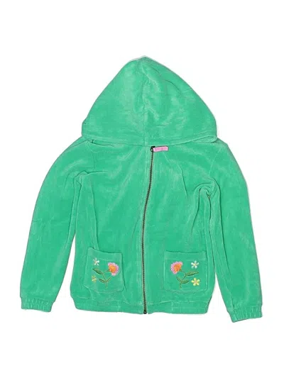 Pre-owned Mini Boden Kids' Zip Up Hoodie In Green