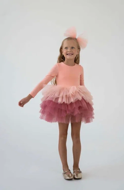 Mini Celebrities Kids'  Dusty Long Sleeve Fluffy Tutu Dress In Pink