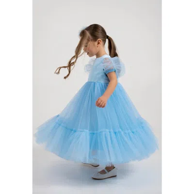 Mini Celebrities Kids'  Frozen Maxi Tulle Dress In Blue