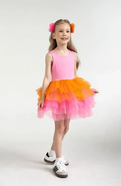 Mini Celebrities Kids'  Peony Sleeveless Fluffy Tutu Dress In Pink