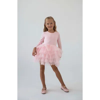 Mini Celebrities Babies'  Rose Long Sleeve Fluffy Tutu Dress In Pink