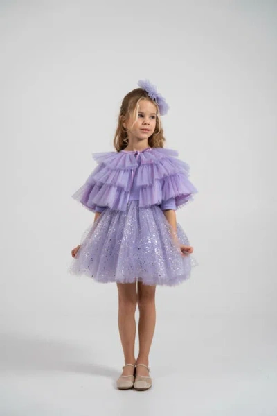 Mini Celebrities Kids'  Shiny Tulle Dress Set In Purple