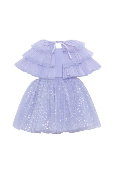 Mini Celebrities Kids'  Sleveless Sparkle Tulle Dress Set In Purple