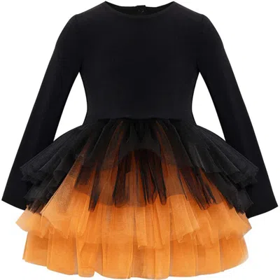 Mini Celebrities Kids'  Witch Long Sleeve Fluffy Tutu Dress In Black