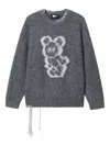 Mini Cream Bear-graphic Sweater In Gray