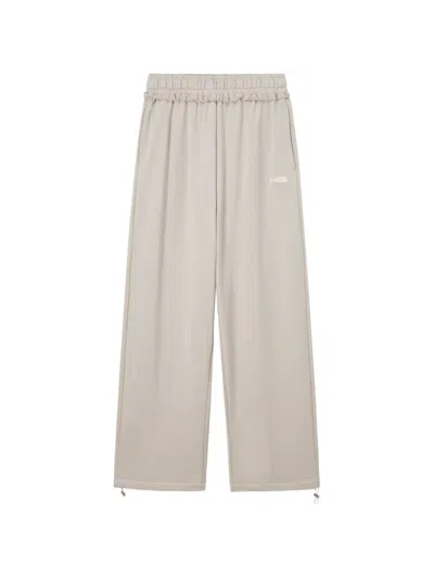 Mini Cream Drawstring Wide-leg Trousers In Neutral