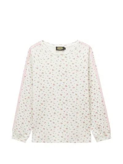 Mini Cream Floral-print T-shirt In White
