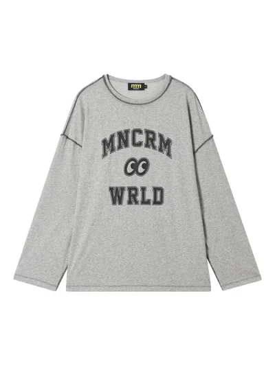 Mini Cream Graphic-print Cotton Top In Burgundy