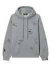 Mini Cream Graphic-print Drawstring Hoodie In Gray