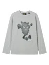 Mini Cream Graphic-print T-shirt In Gray
