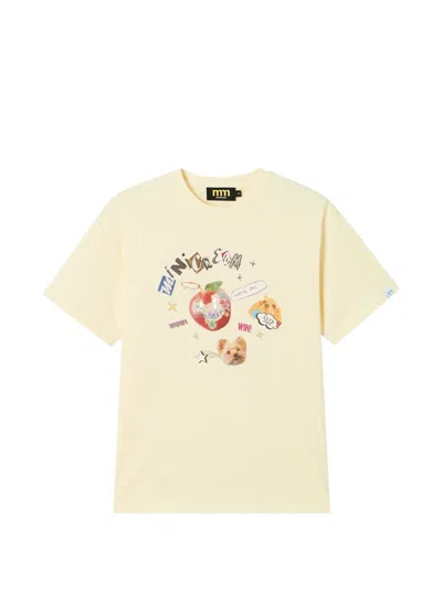 Mini Cream Graphic-print T-shirt In Brown