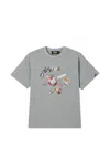 Mini Cream Graphic-print T-shirt In Gray