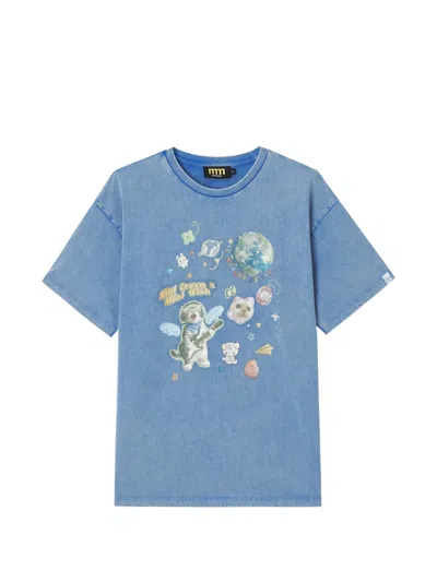 Mini Cream Graphic-print T-shirt In Multi