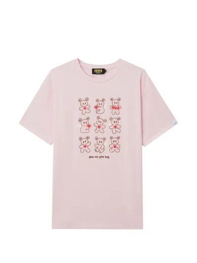 Mini Cream Graphic-print T-shirt In Pink