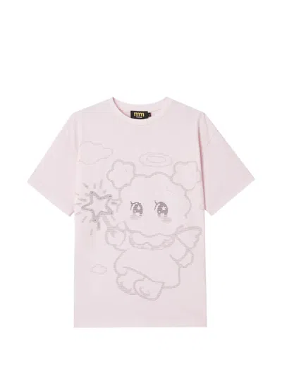 Mini Cream Graphic-print T-shirt In Pink