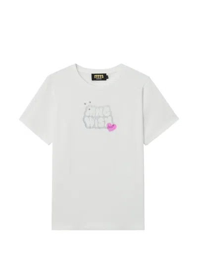 Mini Cream Graphic-print T-shirt In White