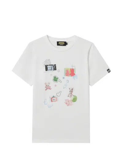 Mini Cream Graphic-print T-shirt In White