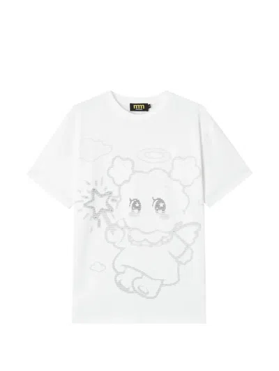 Mini Cream Graphic-print T-shirt In White