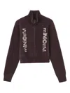 Mini Cream High-neck Zip-front Jacket In Brown