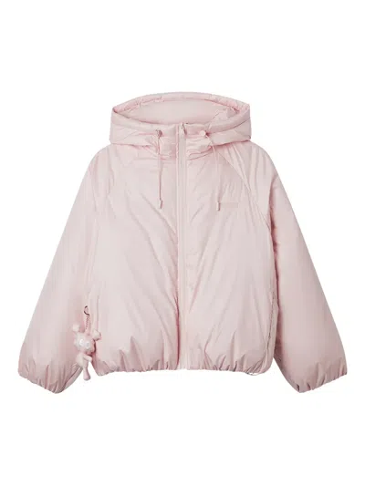 Mini Cream Hooded Zip-fastening Jacket In Pink