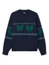 Mini Cream Intarsia-knit Sweater In Blue
